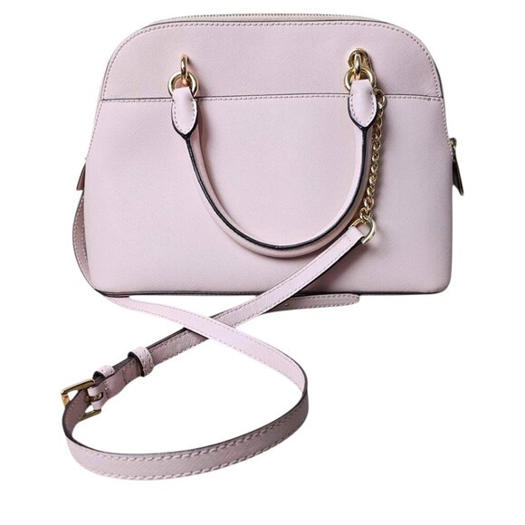 Michael Kors Jet Set Travel Medium Saffiano Pink Leather Dome Crossbody Bag COA - Picture 9 of 16